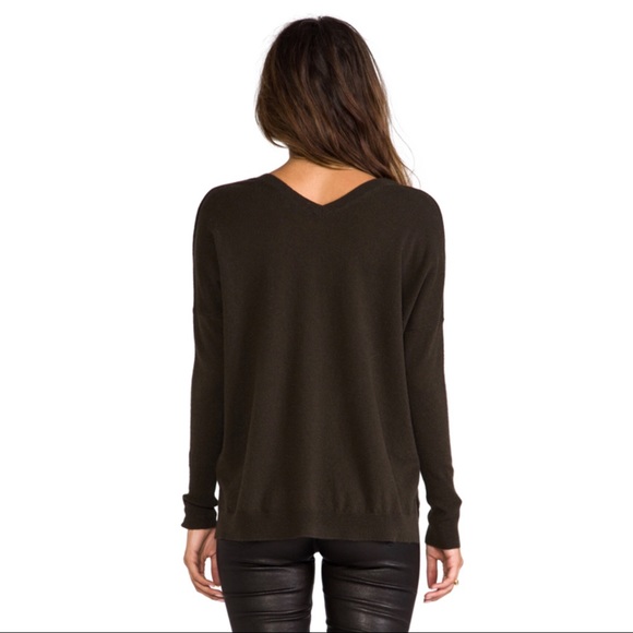 VINCE Cashmere Weekend Deep V Neck Back Sweater - Picture 5 of 8